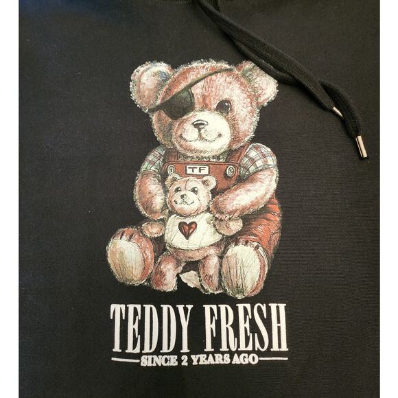Teddy Fresh Black Hoodie SZ Medium Streetwear Athleisure - Picture 3 of 7